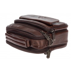 На фото 4 - Небольшая мужская сумка под документы из натуральной кожи, цвет коричневый