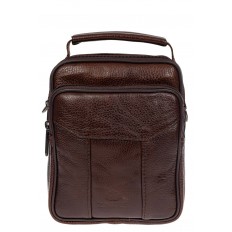 На фото 2 - Мужская кожаная сумка для документов, цвет коричневый