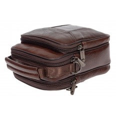 На фото 4 - Мужская кожаная сумка для документов, цвет коричневый