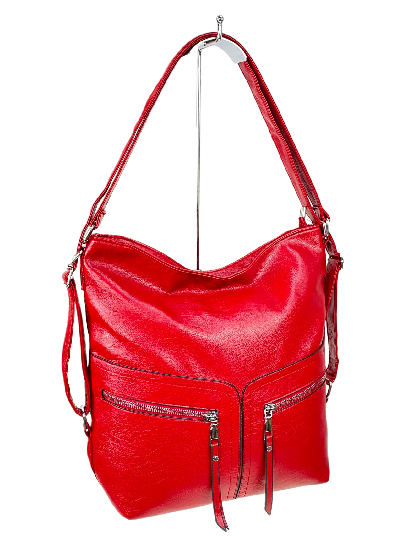 На фото 1 - Женская сумка из искусственной кожи,цвет красный