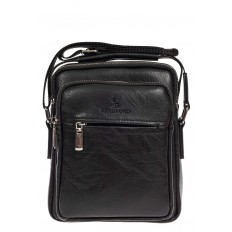 На фото 2 - Повседневная мужская сумка из искусственной кожи, цвет чёрный