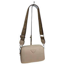 На фото 1 - Женская сумка из искусственной кожи, цвет светло бежевый