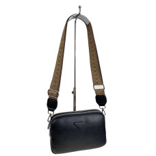 На фото 1 - Женская сумка из искусственной кожи, цвет черный