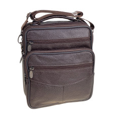 На фото 1 - Сумка мужская  из натуральной кожи, цвет коричневый