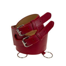 На фото 1 - Ремень женский широкий из искусственной кожи, цвет красный