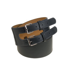 На фото 1 - Ремень женский широкий из искусственной кожи, цвет серый