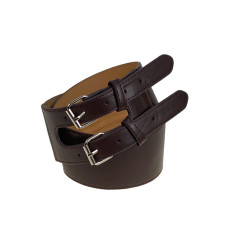 На фото 1 - Ремень женский широкий из искусственной кожи, цвет шоколад