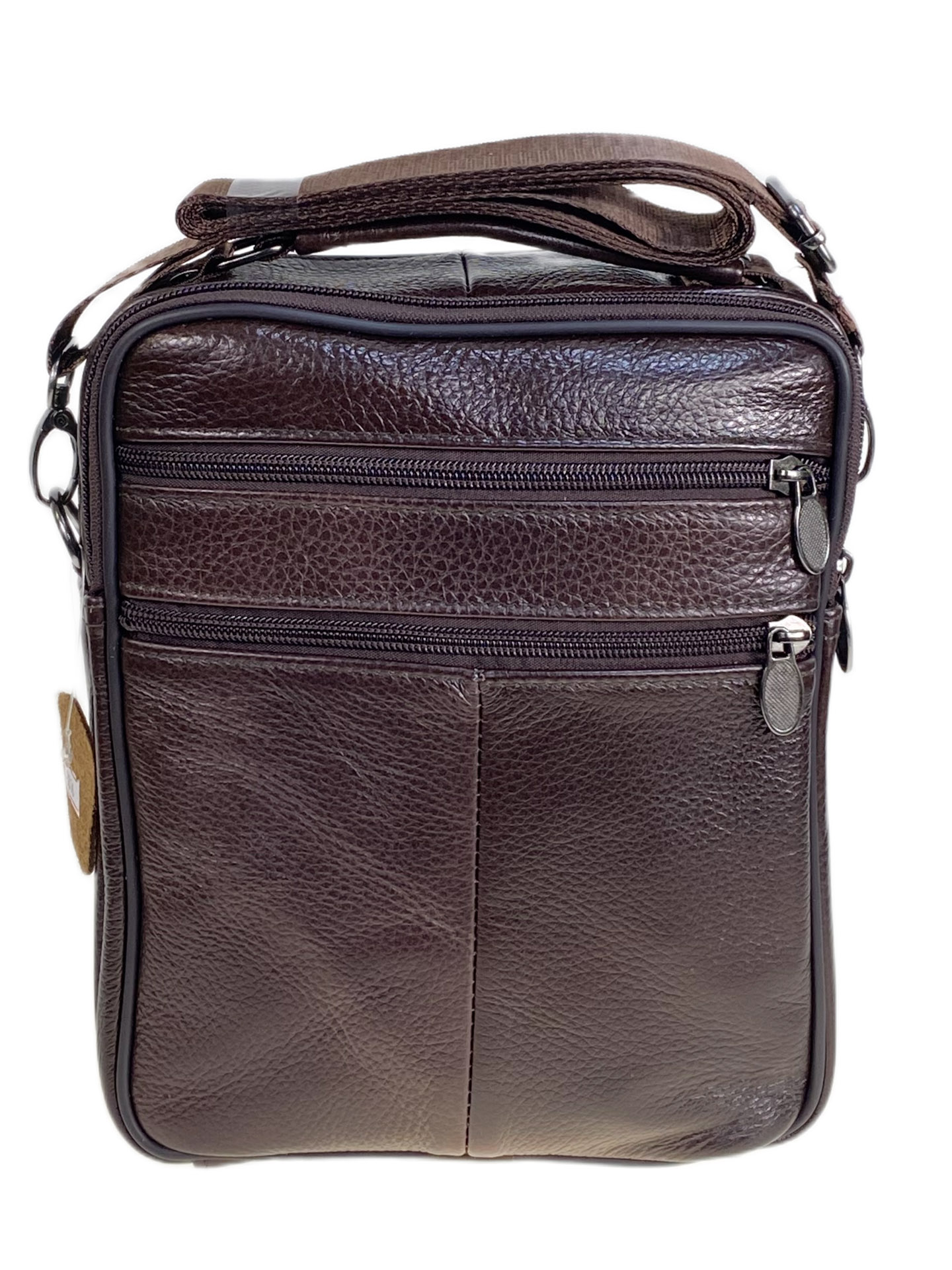 На фото 2 - Сумка мужская  из натуральной кожи, цвет коричневый