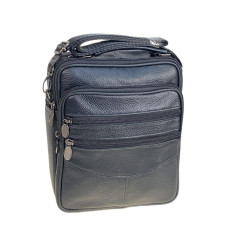 На фото 1 - Сумка мужская из натуральной кожи, цвет черный На фото 1 - Сумка мужская из натуральной кожи, цвет черный