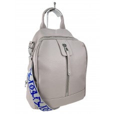 На фото 1 - Женская сумка-рюкзак  из искусственной кожи, цвет  светло серый