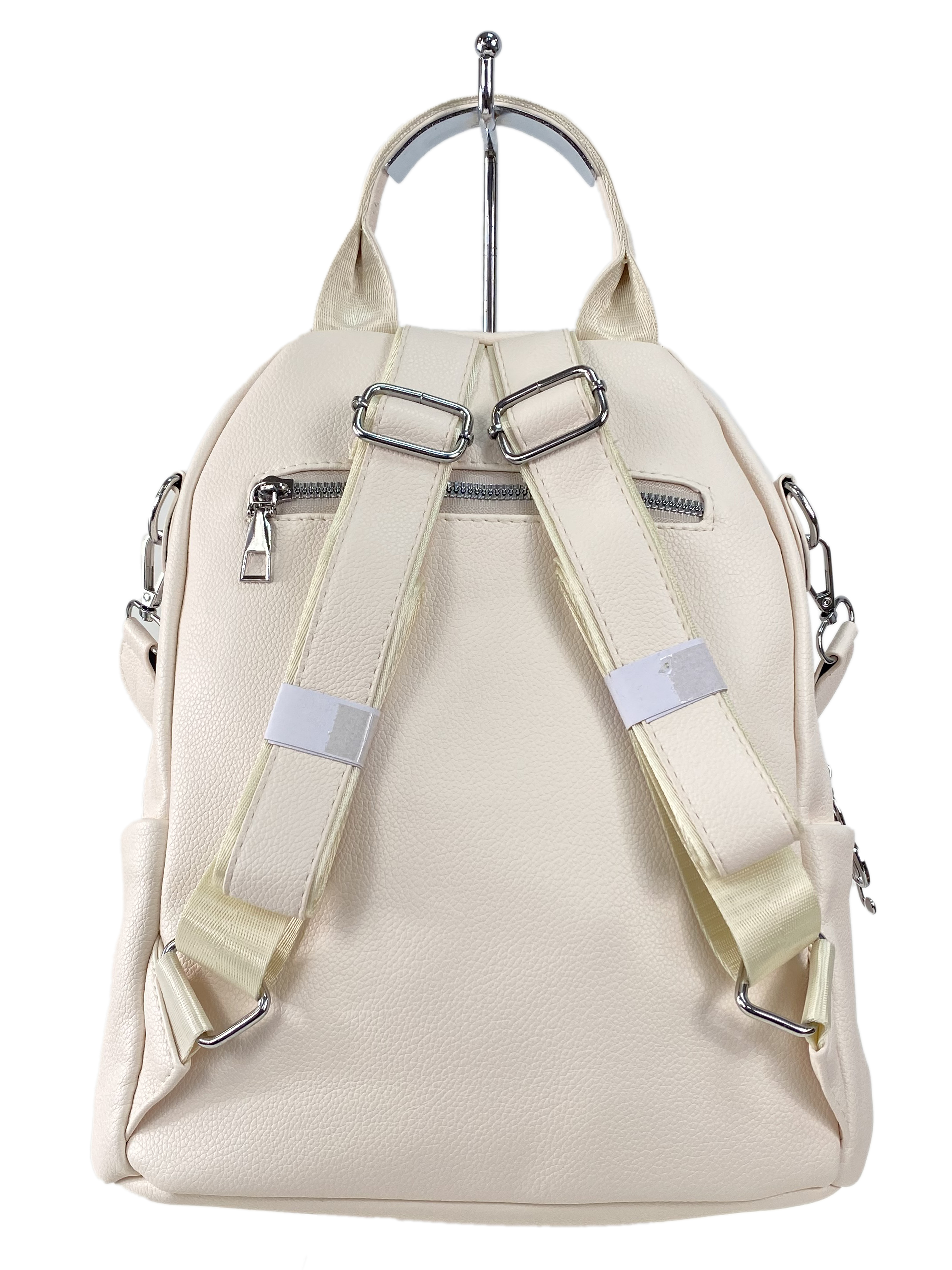 На фото 3 - Женская сумка-рюкзак  из искусственной кожи, цвет белый