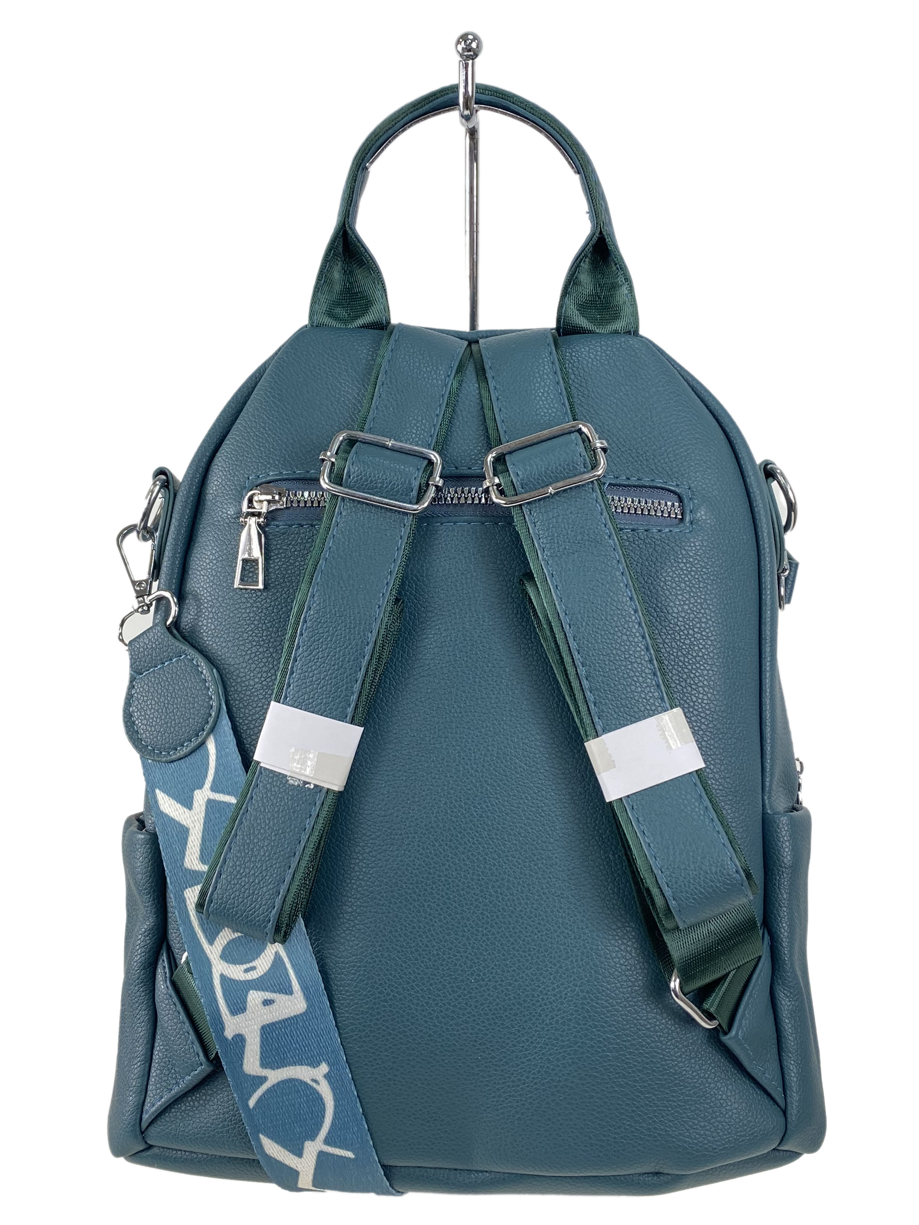 На фото 3 - Женская сумка-рюкзак  из искусственной кожи, цвет бирюза