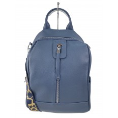На фото 2 - Женская сумка-рюкзак  из искусственной кожи, цвет синий