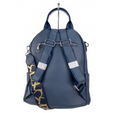 На фото 3 - Женская сумка-рюкзак  из искусственной кожи, цвет синий