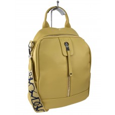 На фото 1 - Женская сумка-рюкзак  из искусственной кожи, цвет желтый