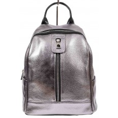 На фото 2 - Рюкзак молодёжный из экокожи, цвет серебристый с чёрным