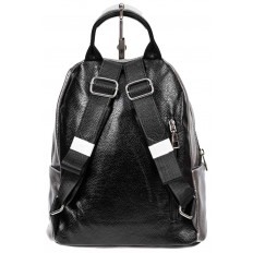 На фото 3 - Рюкзак молодёжный из экокожи, цвет серебристый с чёрным