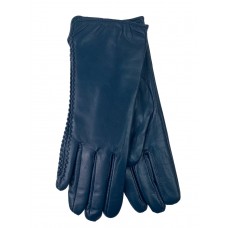 На фото 1 - Женские перчатки из натуральной кожи, цвет синий