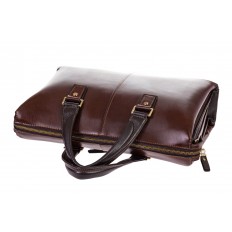 На фото 4 - Мужской кожаный портфель, цвет коричневый