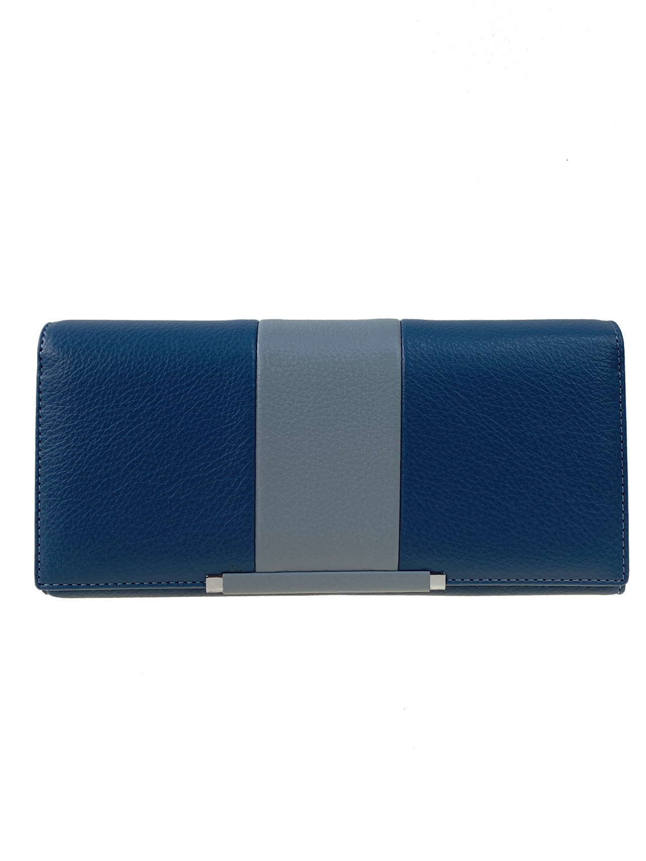 На фото 1 - Женский кошелёк с фермуаром из  искусственной кожи, цвет синий