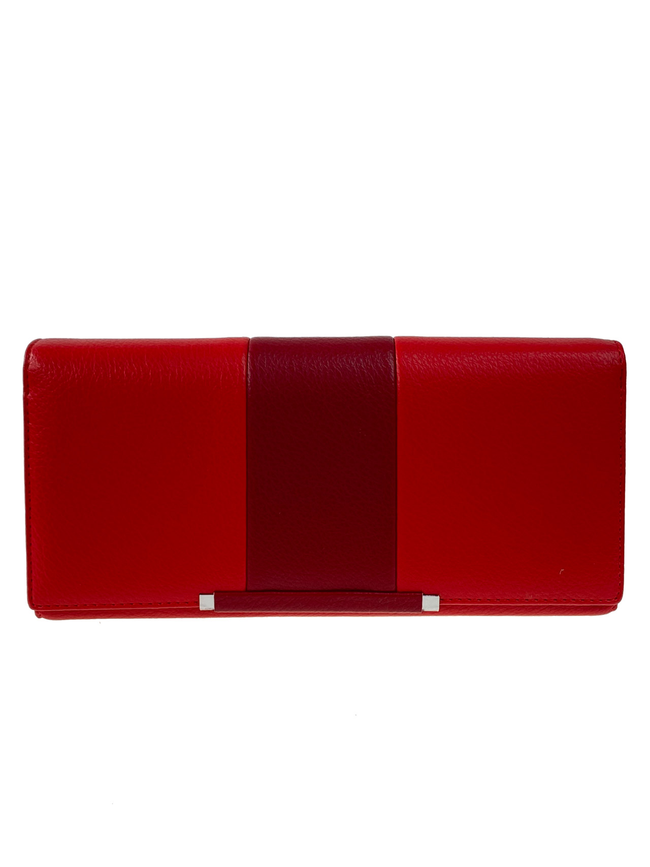 На фото 1 - Женский кошелёк с фермуаром из  искусственной кожи, цвет красный