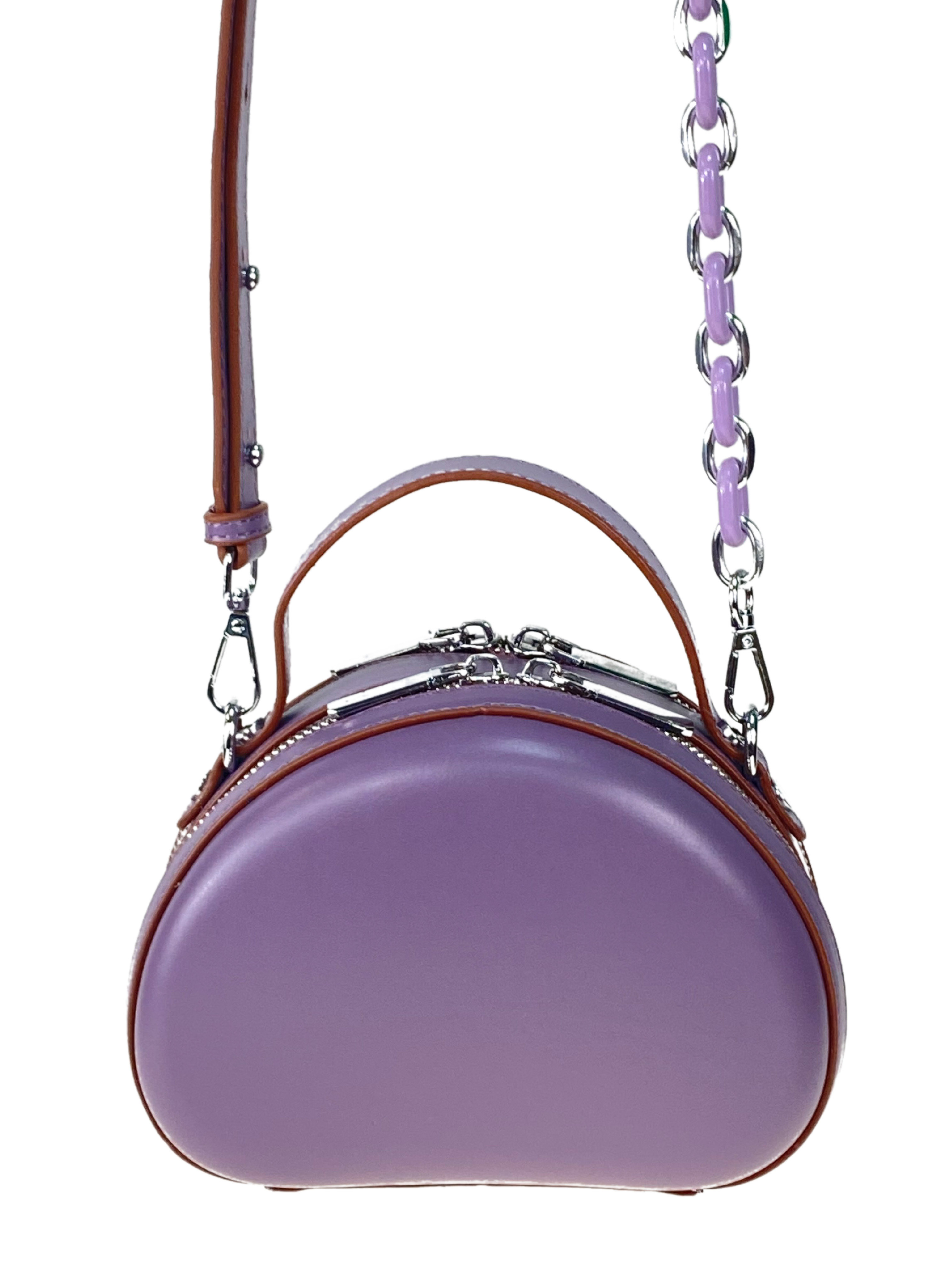 На фото 2 - Женская сумка кросс-боди из искусственной кожи, цвет фиолетовый