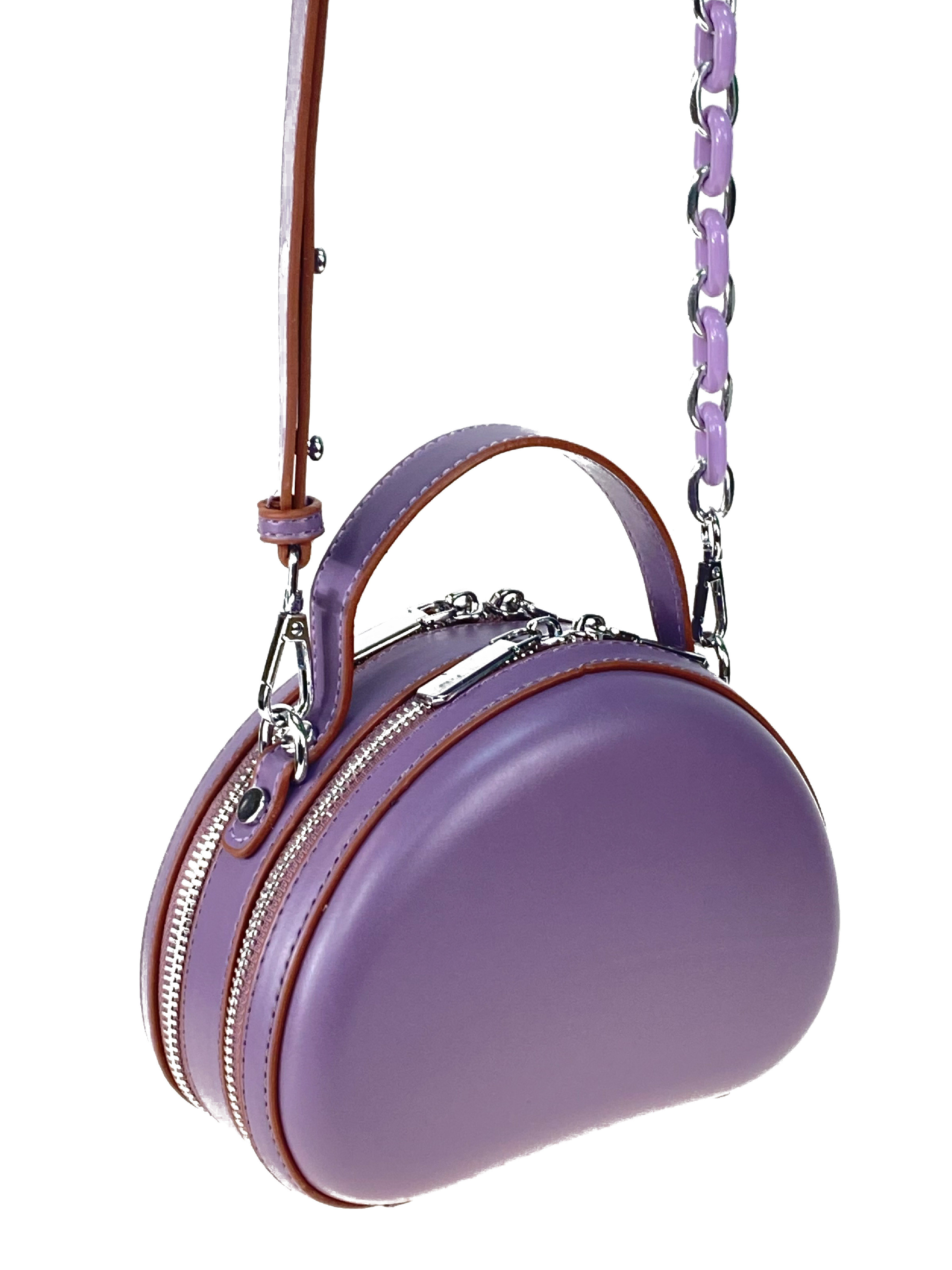 На фото 3 - Женская сумка кросс-боди из искусственной кожи, цвет фиолетовый