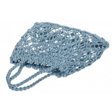 На фото 4 - Женская плетеная сумка-авоська из эко-кожи, цвет голубой