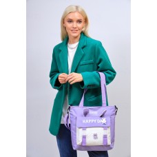 На фото 1 - Молодежная  сумка шоппер из текстиля, цвет сиреневый