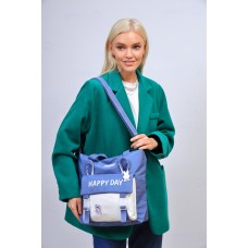 На фото 1 - Молодежная  сумка шоппер из текстиля, цвет синий