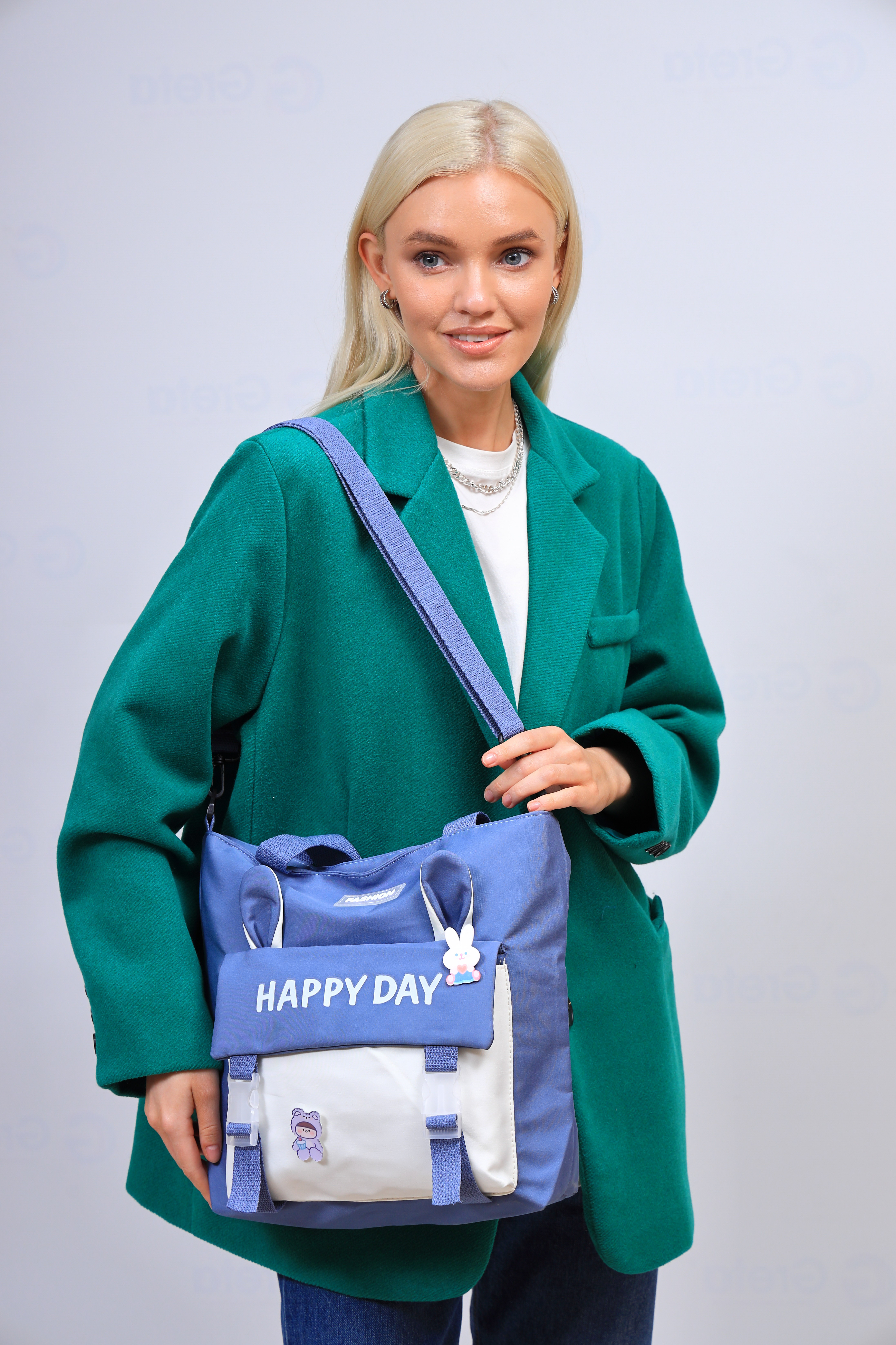На фото 1 - Молодежная  сумка шоппер из текстиля, цвет синий