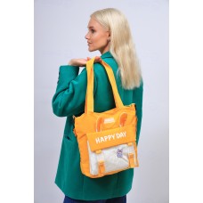 На фото 1 - Молодежная  сумка шоппер из текстиля, цвет желтый