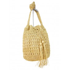На фото 1 - Летняя женская сумка плетеная из соломы, цвет молочный