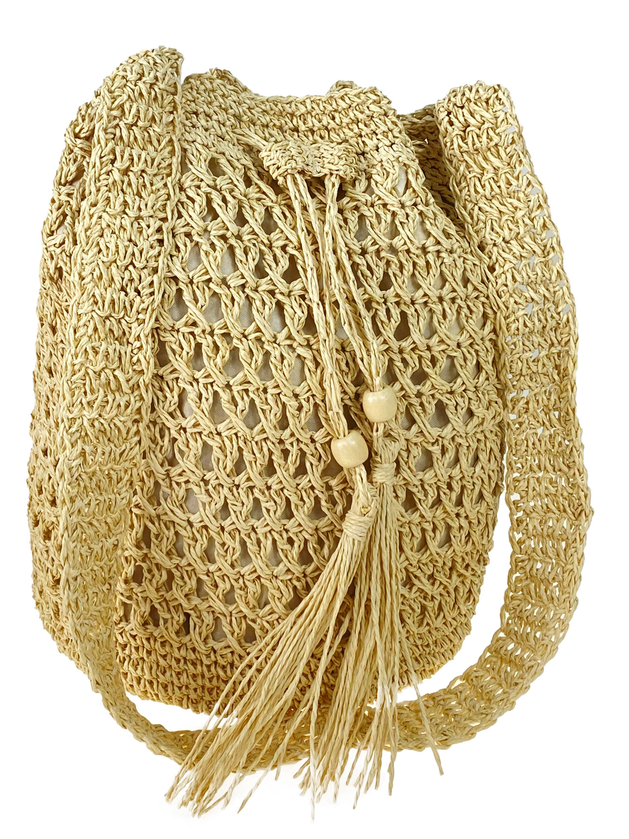 На фото 2 - Летняя женская сумка плетеная из соломы, цвет молочный