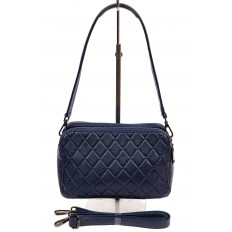 На фото 3 - Женская стёганая сумка из кожи, цвет синий