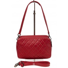 На фото 3 - Женская стёганая сумка из кожи, цвет бордовый