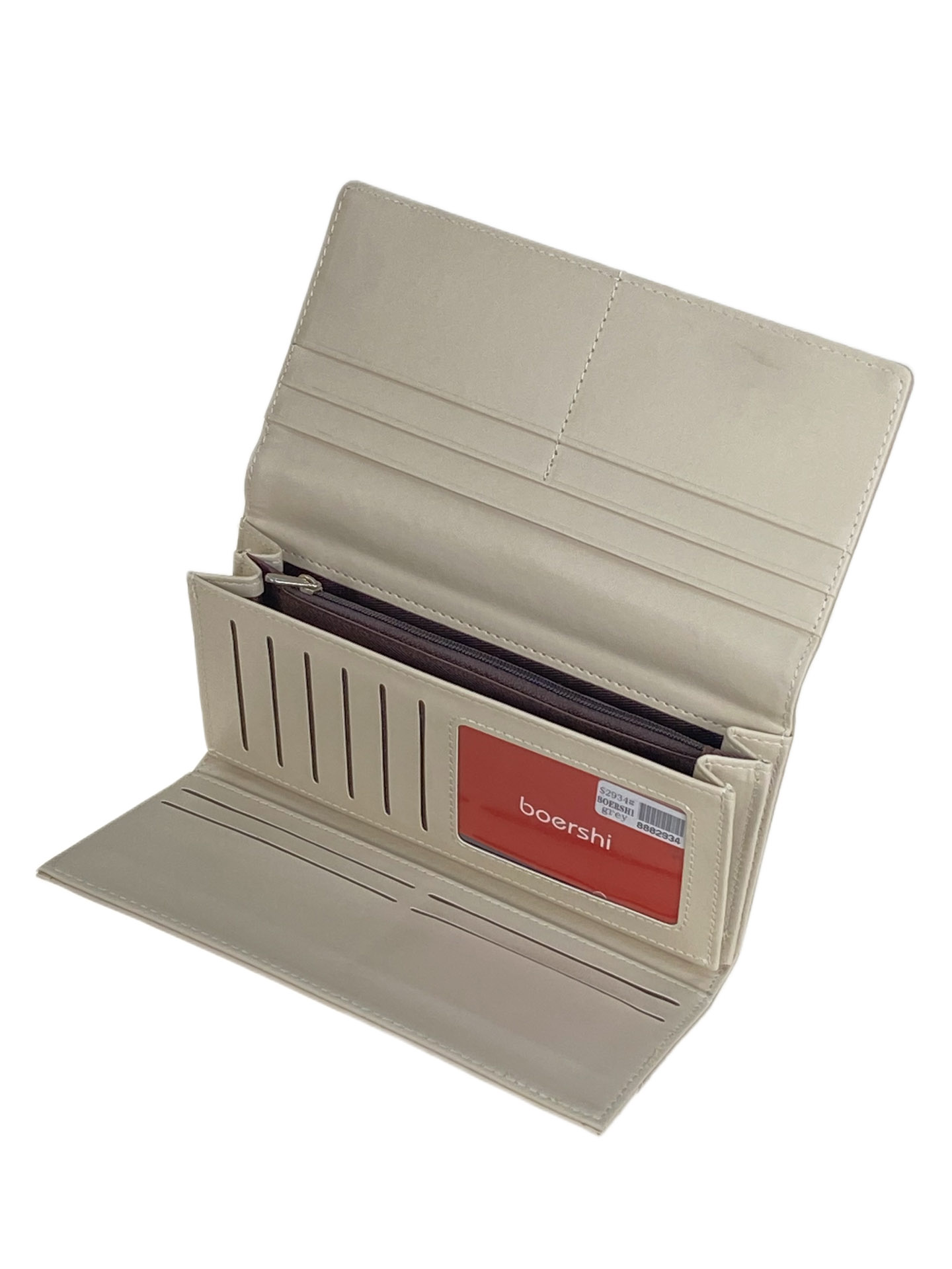 На фото 2 -  Женское портмоне из искусственной кожи, цвет  бело-серый