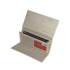 На фото 2 -  Женское портмоне из искусственной кожи, цвет  бело-серый На фото 2 -  Женское портмоне из искусственной кожи, цвет  бело-серый