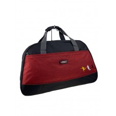 На фото 1 - Дорожная сумка из текстиля, цвет черный с бордовым
