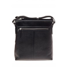На фото 3 - Мужская сумка из фактурной натуральной кожи, цвет черный