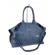 На фото 1 -  Женская сумка из искусственной кожи, цвет  серо-голубой