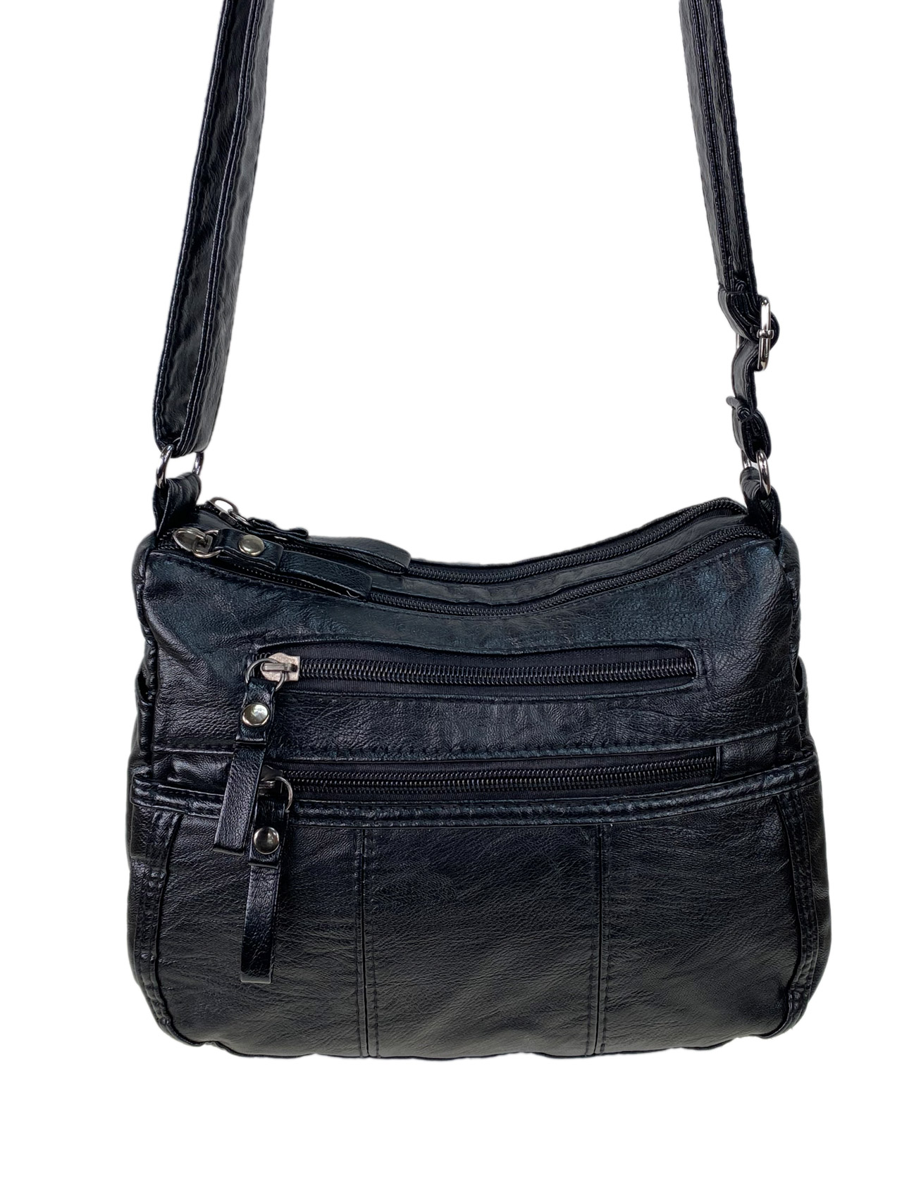 На фото 2 - Женская классическая  сумка из искусственной кожи, цвет черный