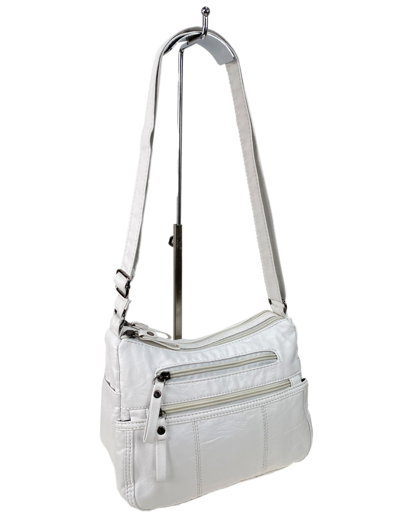 Женская классическая сумка из искусственной кожи, цвет белый