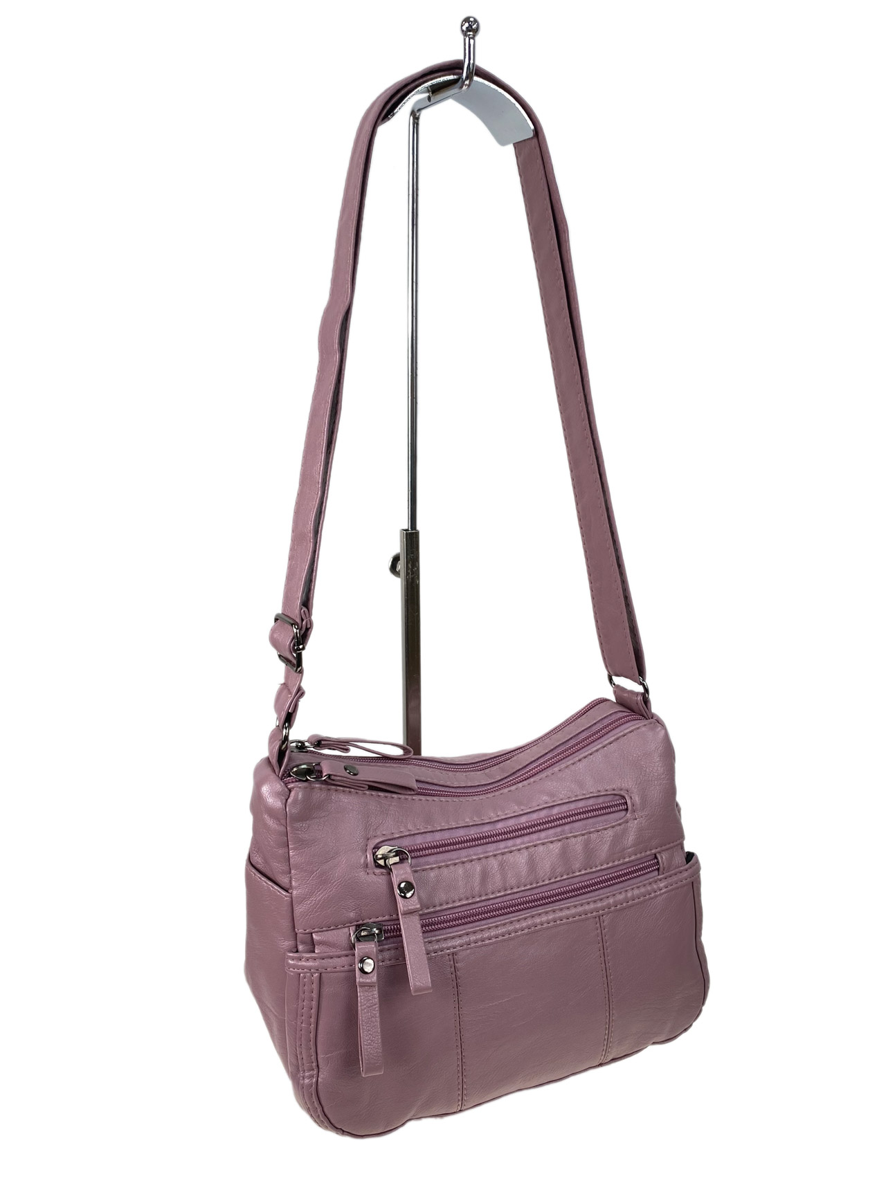 На фото 1 - Женская классическая  сумка из искусственной кожи, цвет розовый