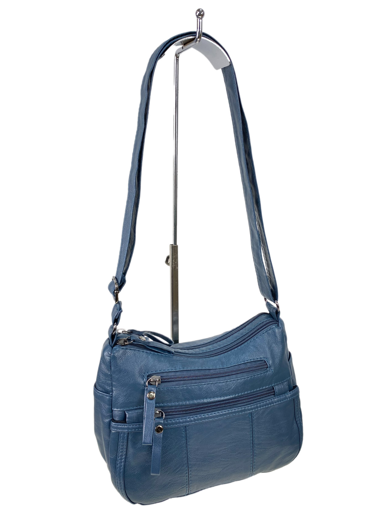 На фото 1 - Женская классическая  сумка из искусственной кожи, цвет бирюзовый