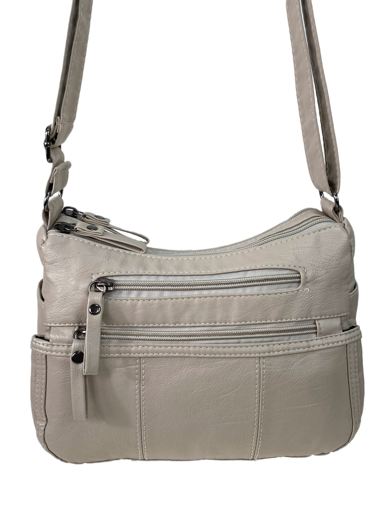 На фото 2 - Женская классическая  сумка из искусственной кожи, цвет молочный
