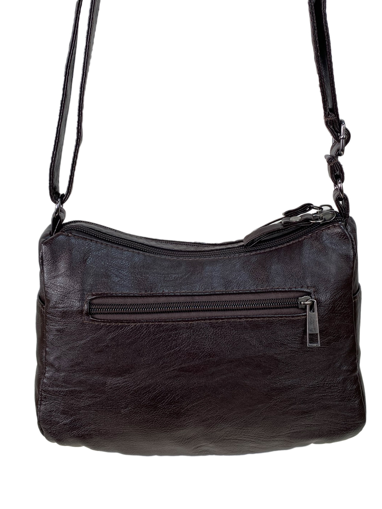 На фото 3 - Женская классическая  сумка из искусственной кожи, цвет шоколад