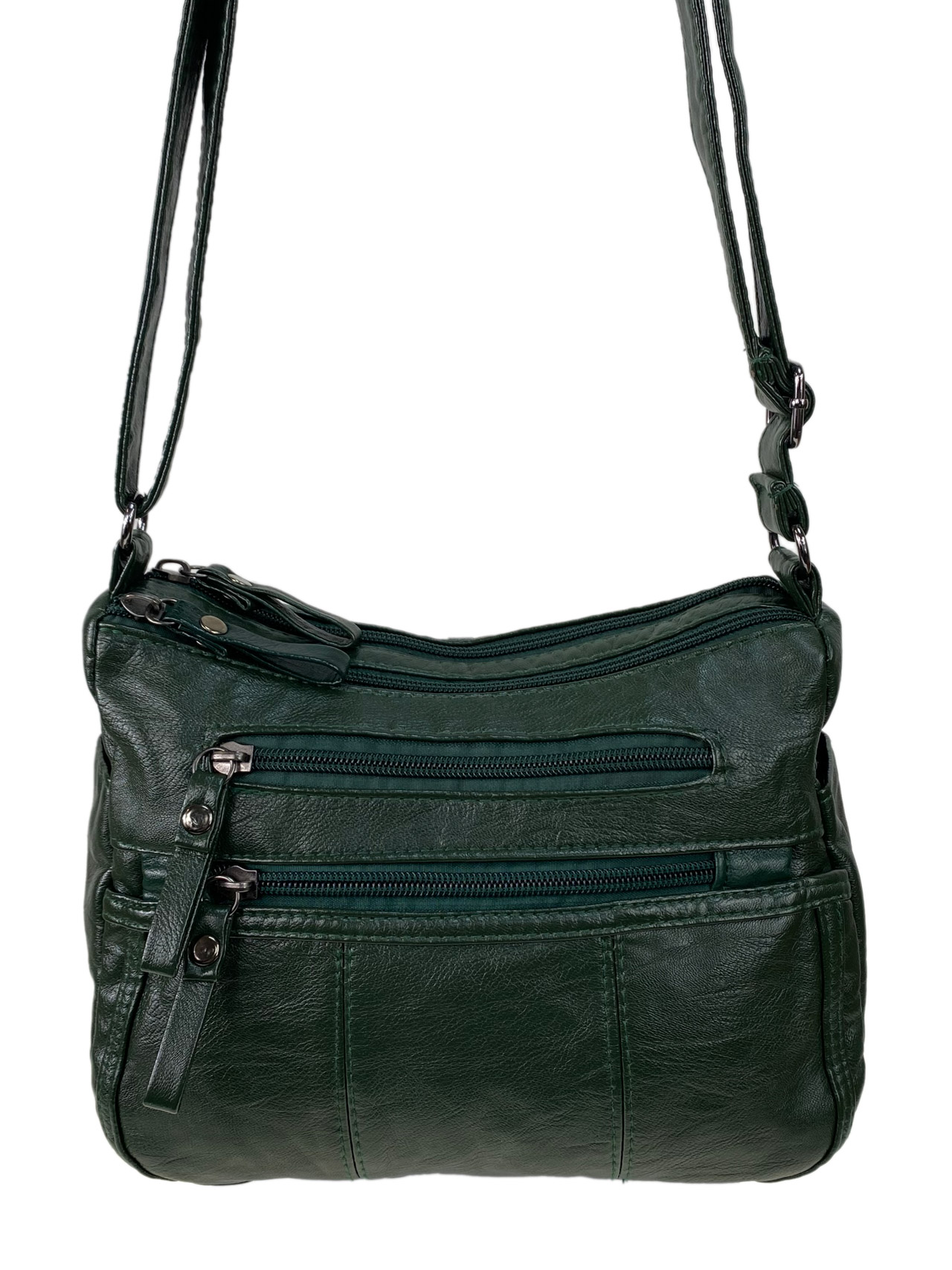 На фото 2 - Женская классическая  сумка из искусственной кожи, цвет зеленый