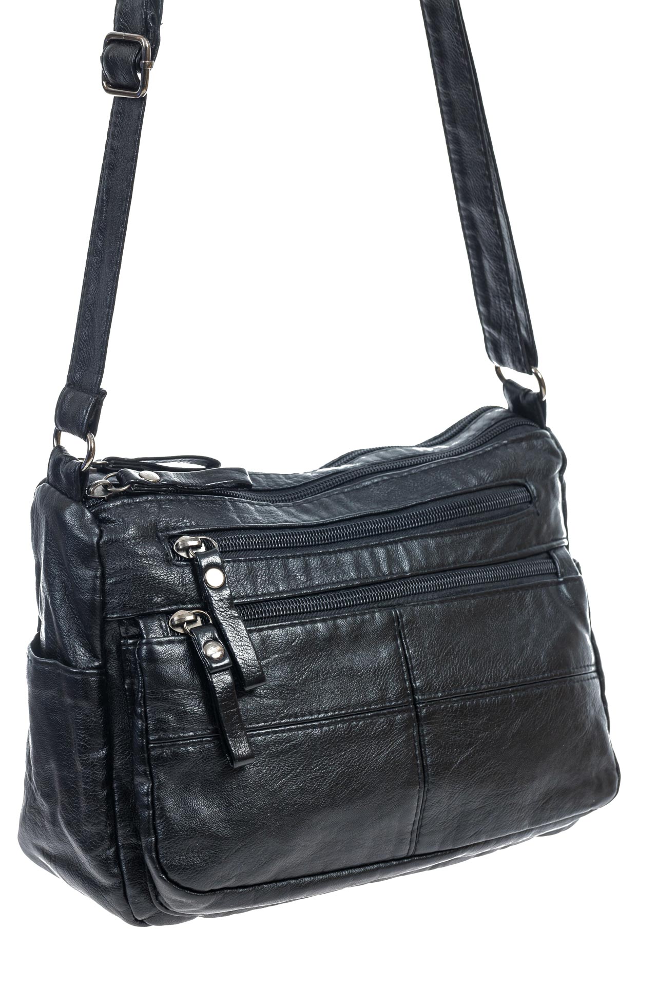 На фото 3 -  Женская классическая сумка из искусственной кожи, цвет черный