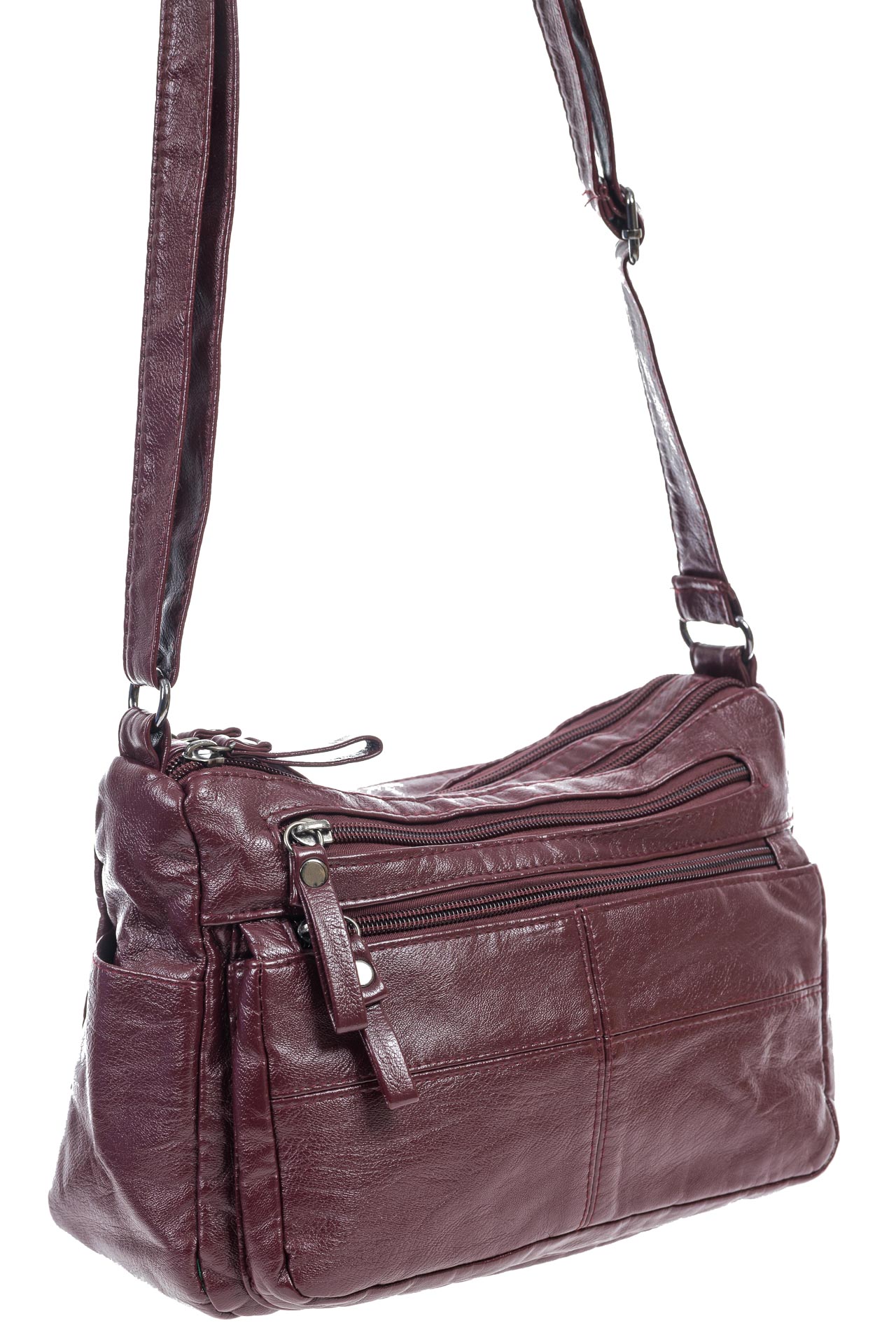 На фото 3 -  Женская классическая сумка из искусственной кожи, цвет бордо